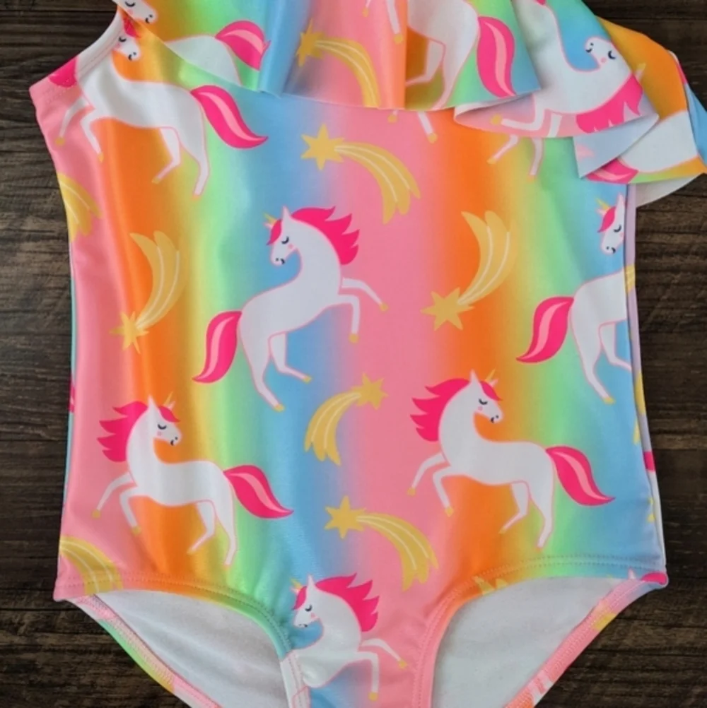 NWT H&M Unicorn Ruffle Swimsuit